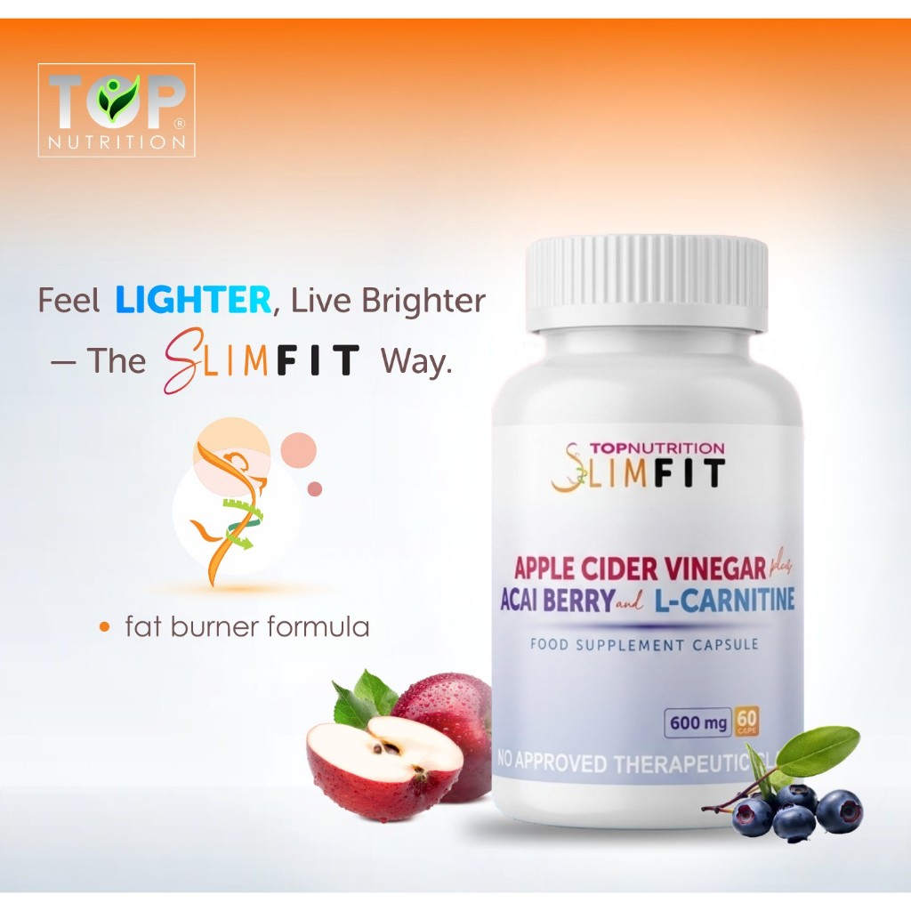 TopNutrition® Apple Cider Vinegar + L Carnitine with Acai Berry SLIMFIT 60  Capsules
