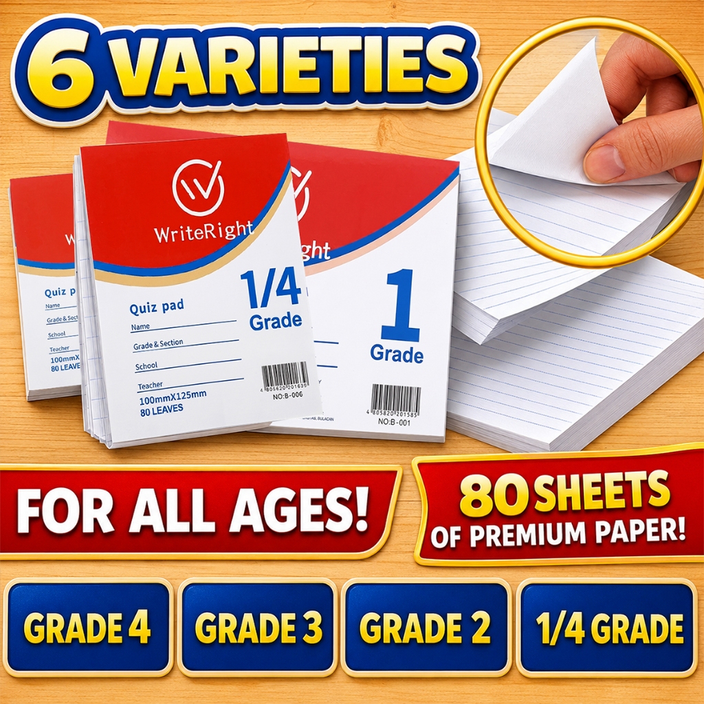 Writing Pad Grade 1 2 3 4 Intermediate 10pcs Quiz Pad 1/2 1/4 Easywrite ...