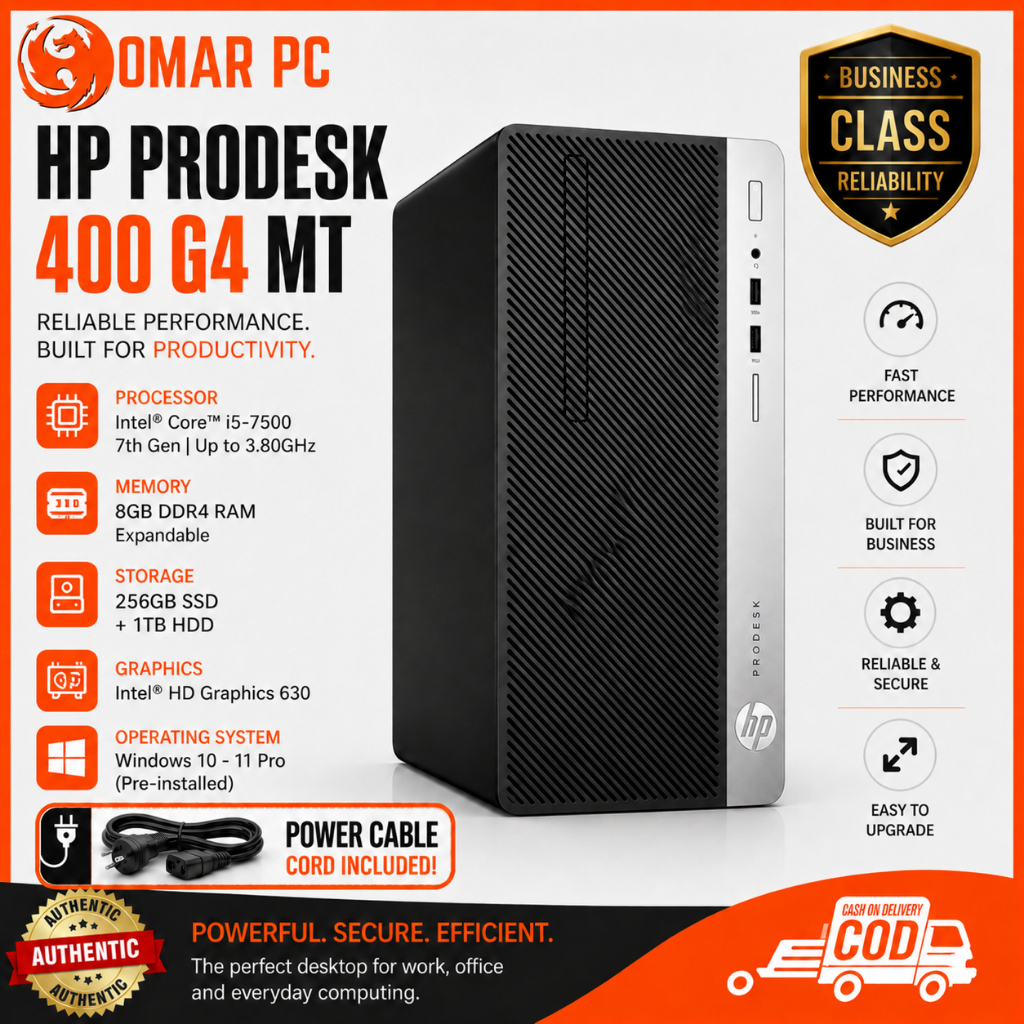 HP ProDesk 400 G4 MT Desktop PC | i5-7500 | 8GB RAM | 256GB SSD +