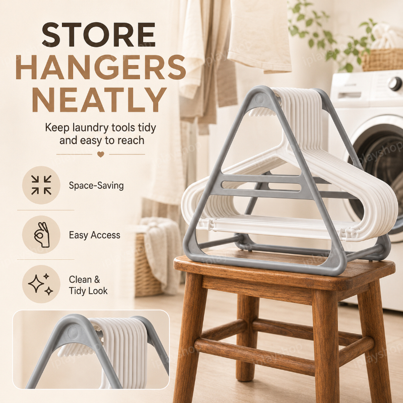 Triangle Clip Hanger Storage Organizer Drying Rack Plastic Tripod ...