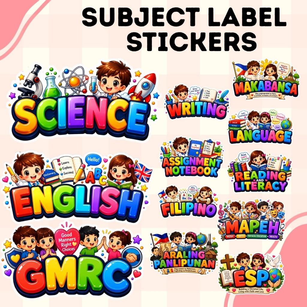 SUBJECT LABEL STICKERS PRICE PER PIECE l NOTEBOOK BOOKS PORTFOLIO DEPED ...