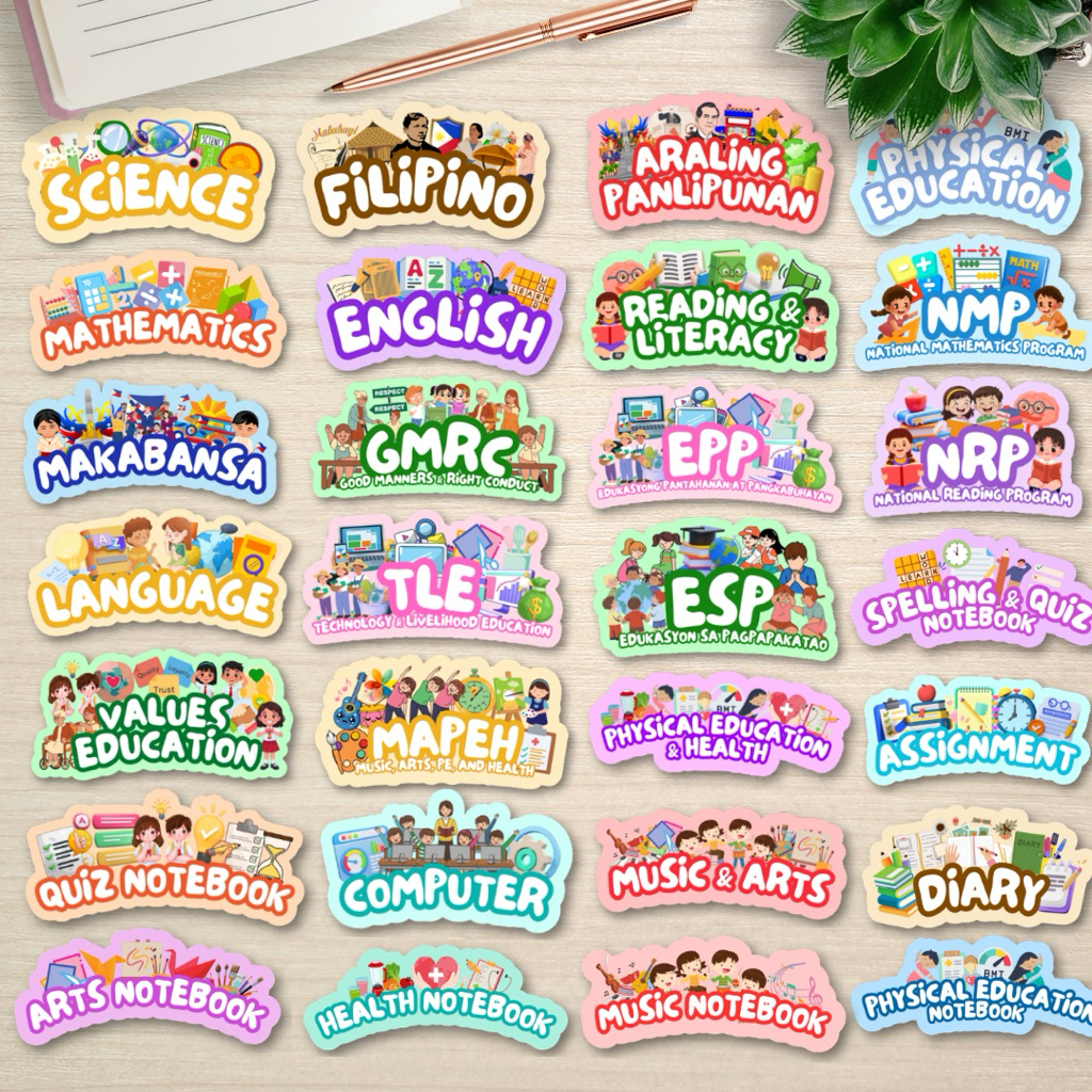 Shop notebook subject sticker for Sale on Shopee Philippines