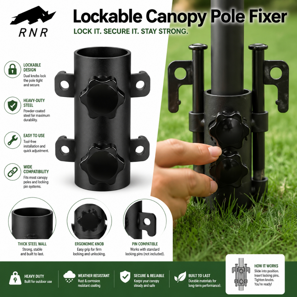 Lockable Canopy Pole Holder Outdoor Camping Umbrella Base Tent Fixer ...