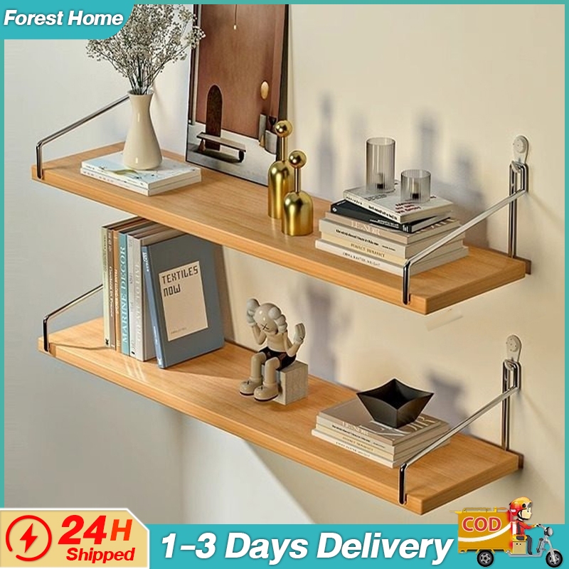 Wall Shelf Floating Shelves Wooden Hanging Shelf Living Room Bedroom ...