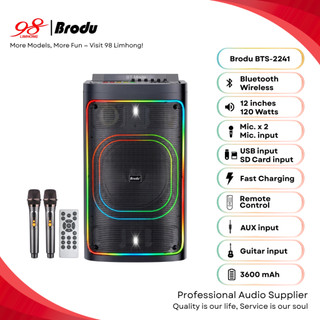 Speaker BTS-2241 Brodu 12 inch Bluetooth Speaker With 2 Rechargeable ...