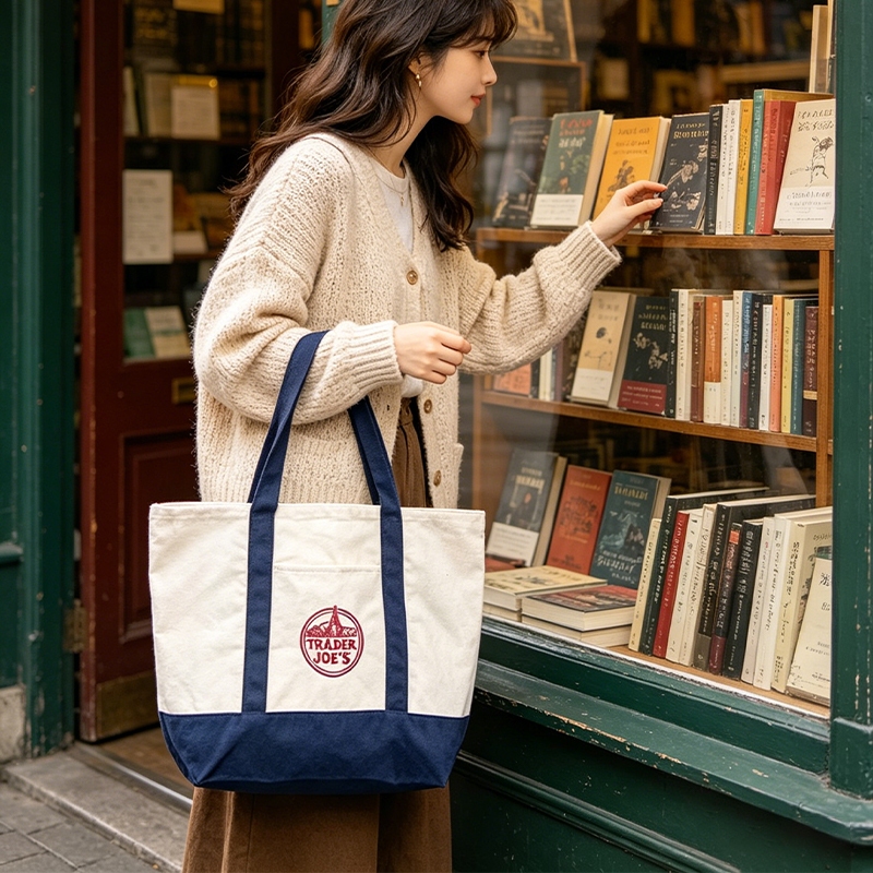 Trader Joe's Canvas Tote Bag Reusable Shopping Shoulder Bag Large Capacity  Daily Handbag | Shopee Philippines