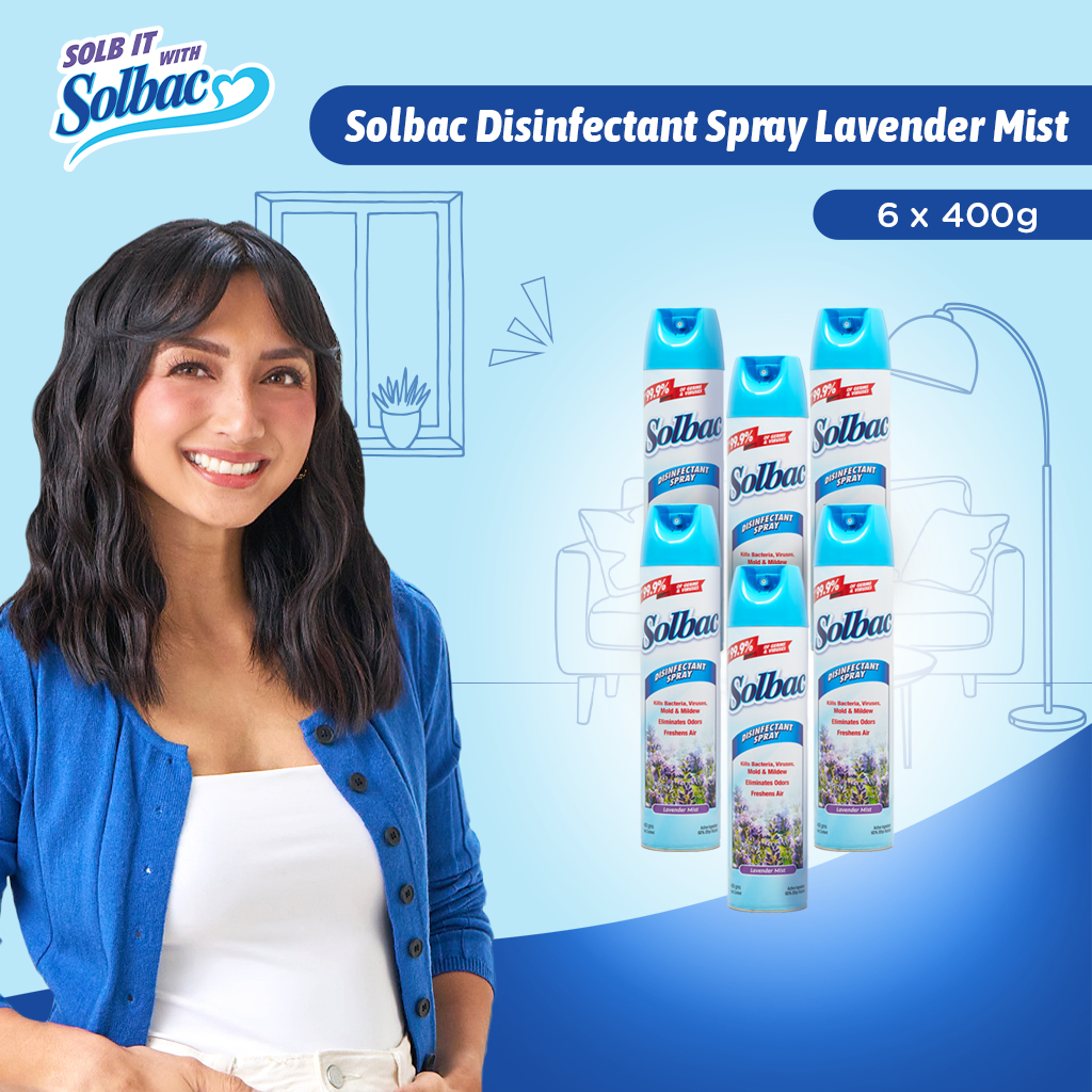 [6pcs] Solbac Disinfectant Spray Lavender Mist 400g | Shopee Philippines
