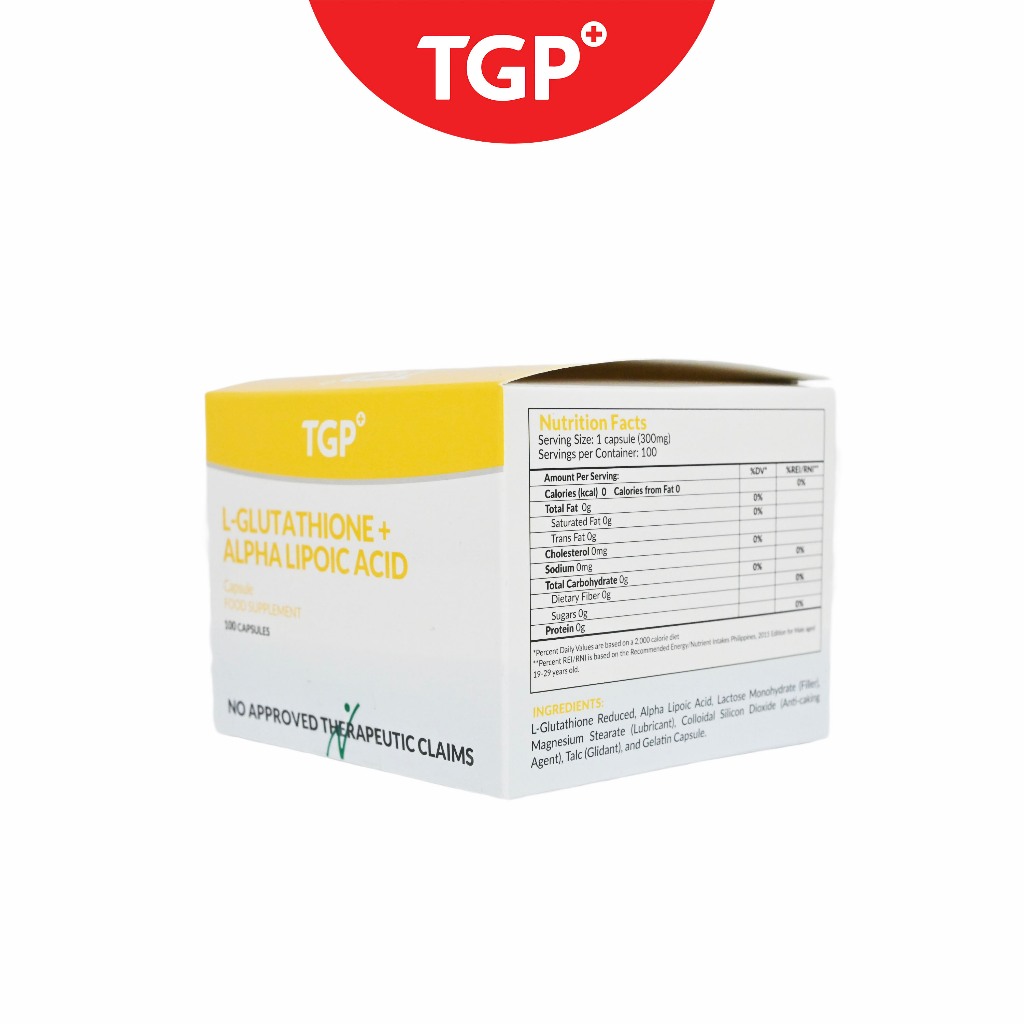 tgp glutathione TGP L‑Glutathione + Alpha‑Lipoic Acid Capsule 100mg/25mg-10s