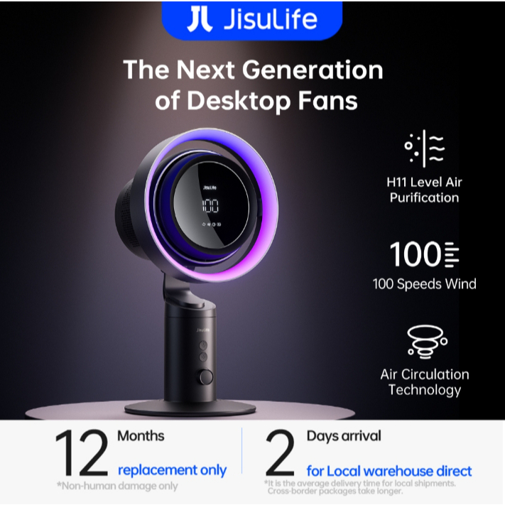BIG SALE JISULIFE Table Fan Pro3 Rechargeable Strong Wind 10000mAh Air ...