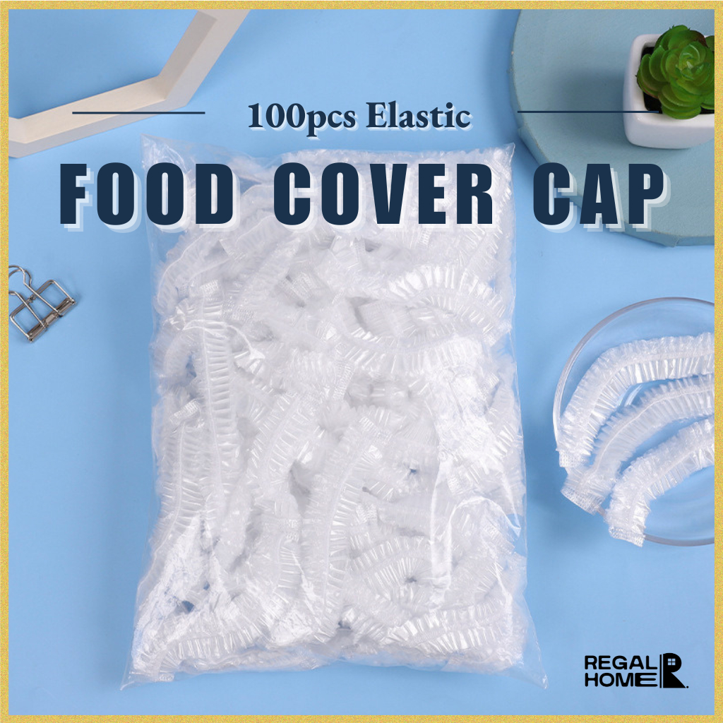 [100pcs] Food Storage Cover Elastic Plastic Wrap Plastic Food Cover ...
