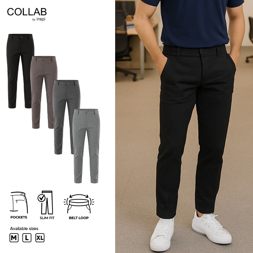 COLLAB by Inspi Trouser Pants For Men With Pocket And Beltloop ...