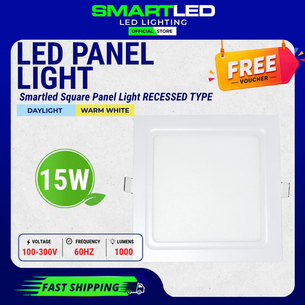 SmartLED 15W LED Square Panel Light RECESSED TYPE ( BUILT-IN DRIVER ...
