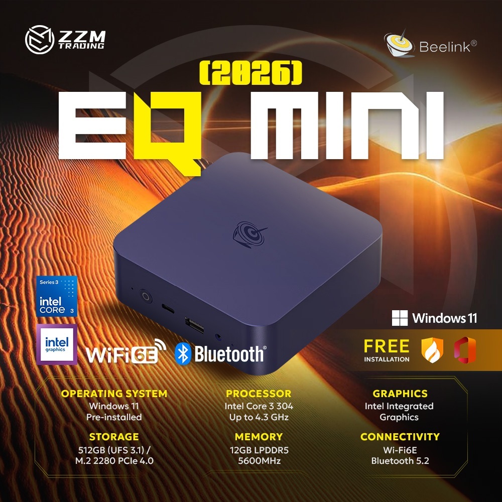Beelink EQ Mini 2026 Intel Core 3 304 12GB LPDDR5 512GB UFS 3.1 WiFi 6E ...