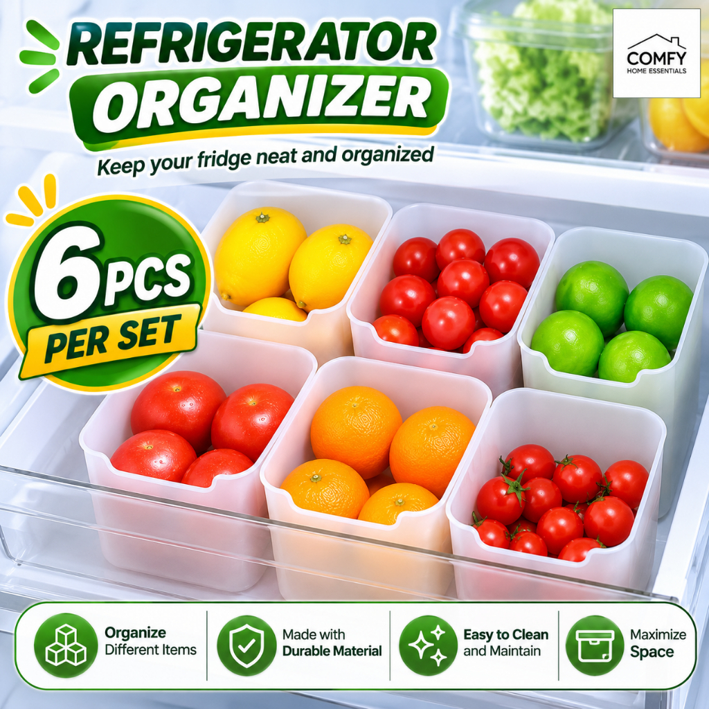 (6PCS PER SET) Refrigerator Food Storage Box Side Door Fridge Organizer ...