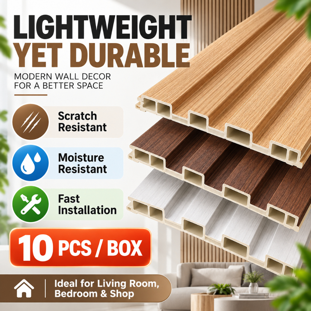 Wood Slat Wall Panel WPC Hollow Fluted Wall Cladding for TV Wall Living ...
