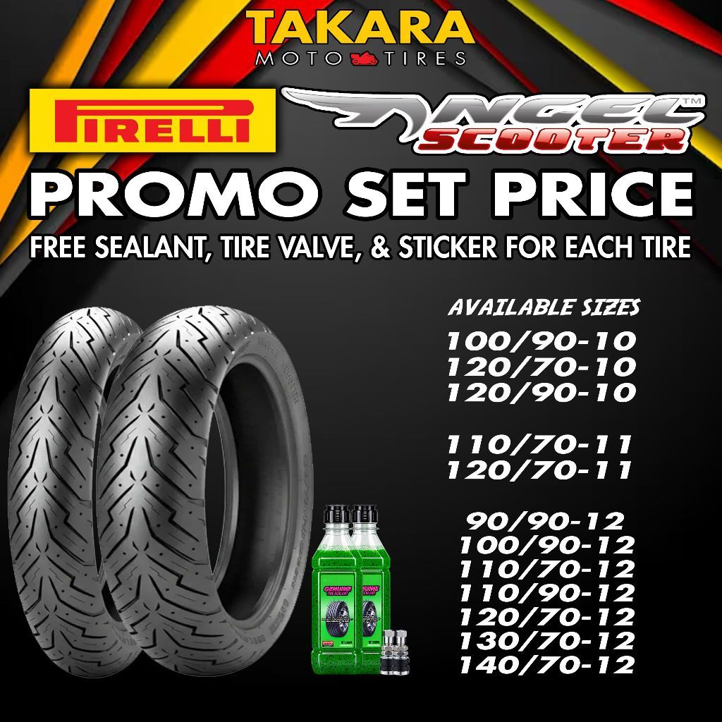 PIRELLI TIRES ANGEL SCOOTER PROMO SET PRICE SIZE 10, 11, & 12 BY TAKARA ...