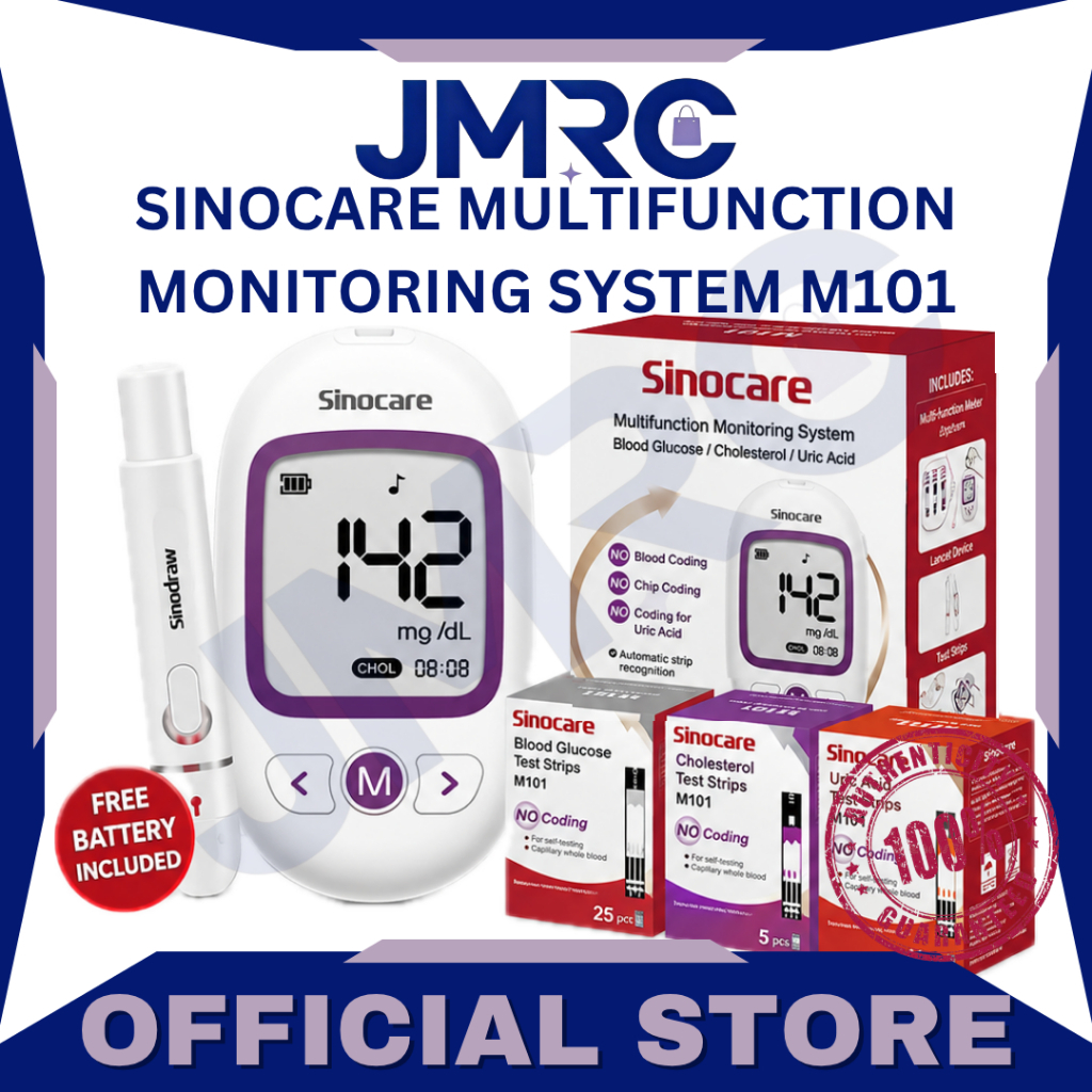 JMRC - SINOCARE M101 3IN1 MONITORING SYSTEM BLOOD GLUCOSE+URIC ACID ...