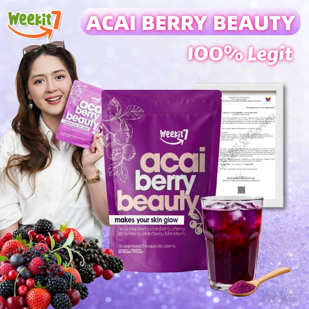[FDA Approved]Glow Beauty Weekit7 Acai Berry Powder Juice Drink Slim ...