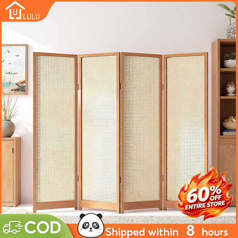 Folding Screen Room Divider Rattan Partition Wall for Living Room ...