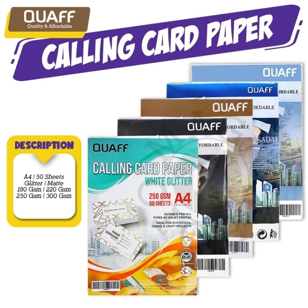 Quaff A4 Size Calling Card Paper Matte Double Sided 180gsm & 220gsm ...