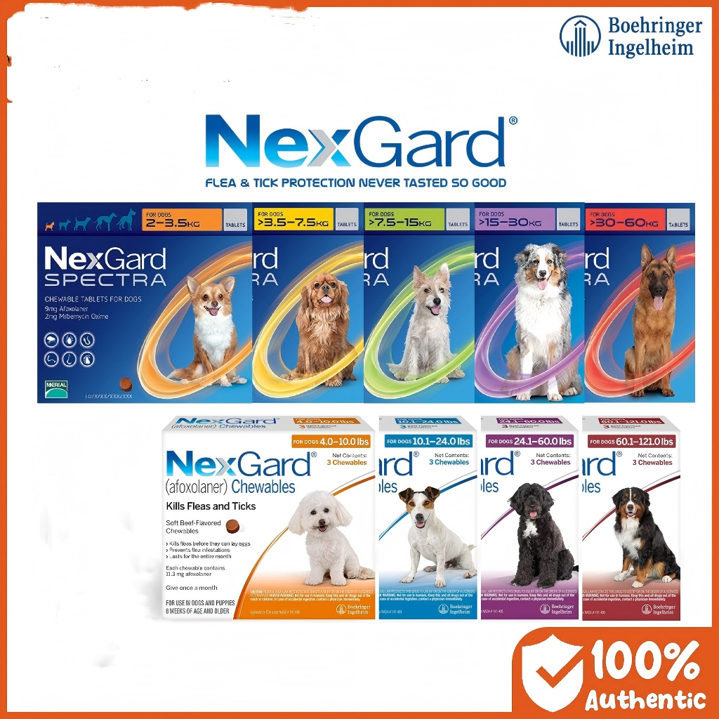 Nexgard Spectra Dog Anti Tick & Flea Chewable with Sticker for DOGS ...