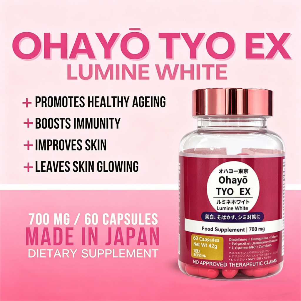 Ohayo TYO EX 700mg Lumine White 60PCS Glutathione Collagen Vitamin C for Radiant Skin Oral Sunblock