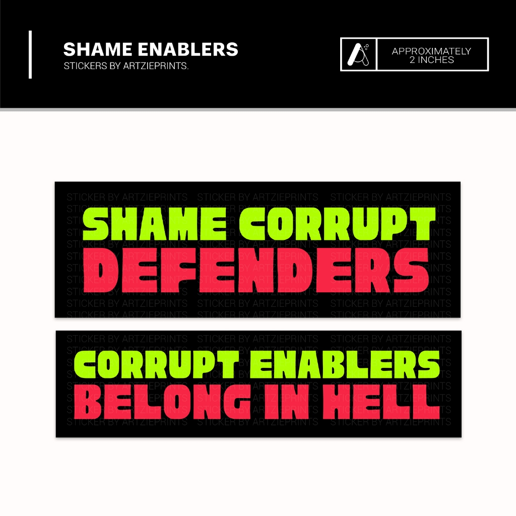 Shame Enablers Stickers | Matte Laminated Waterproof | For: Laptop ...