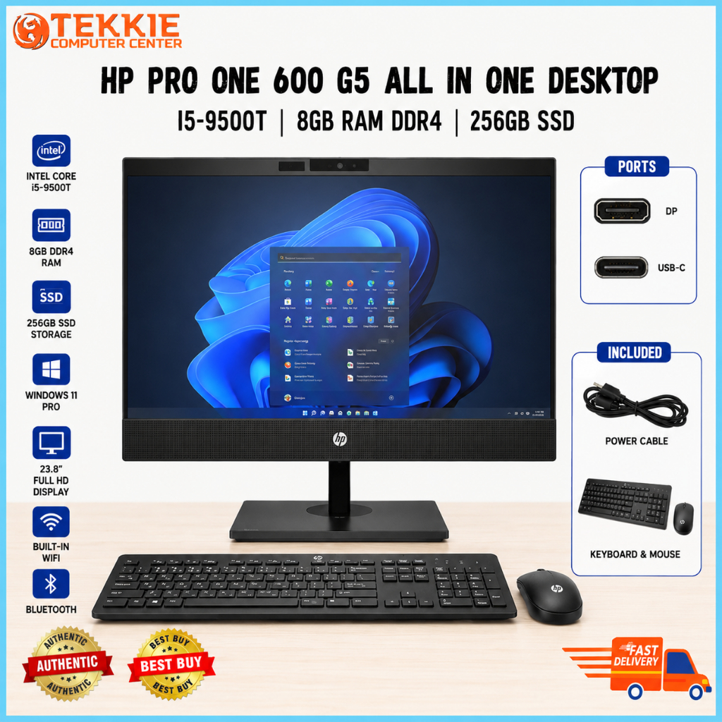 HP ProOne 600 G5 All-in-One Desktop PC i5-9500T | 8GB DDR4 | 256GB