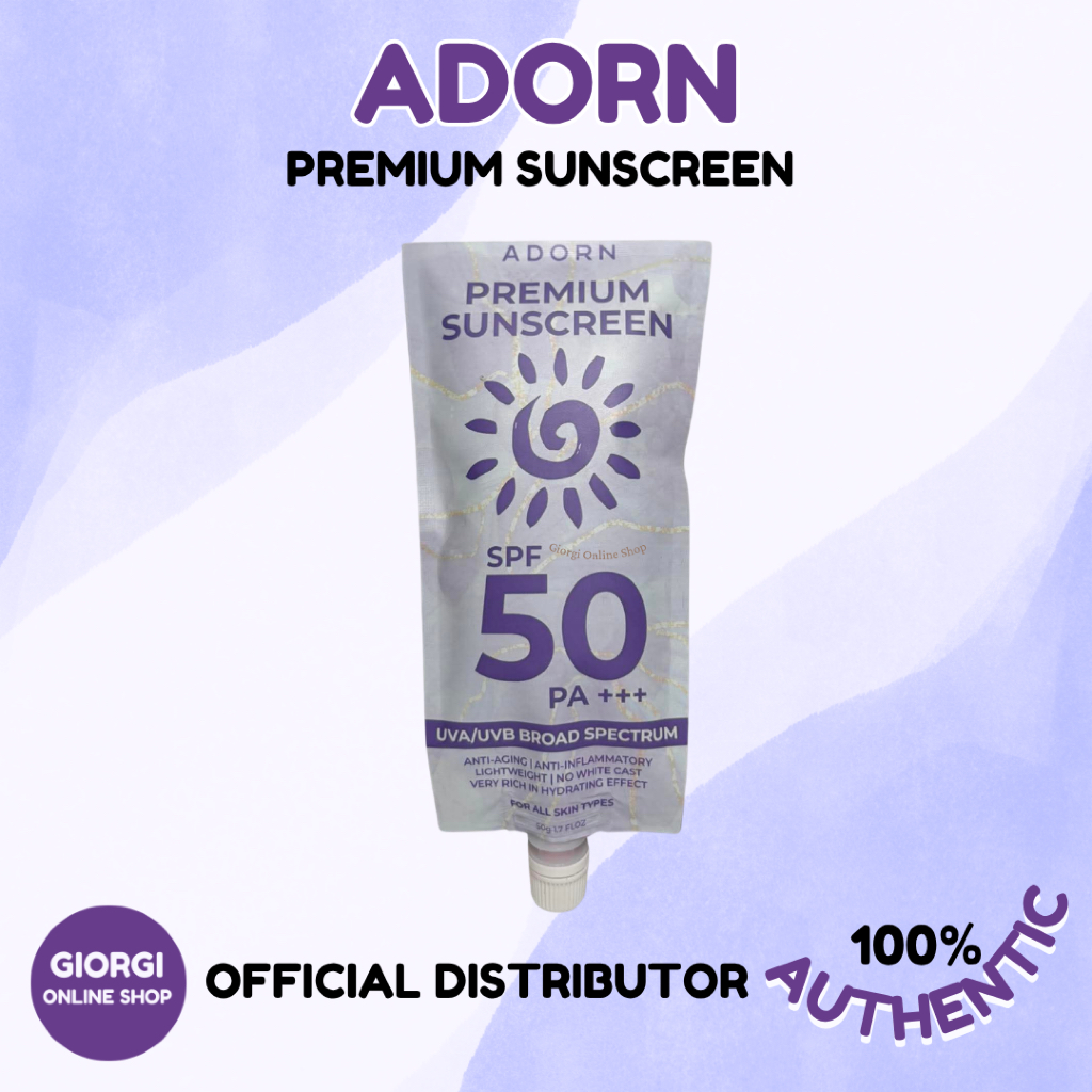 ADORN Premium Sunscreen SPF 50 | UVA UVB Protection Lightweight Non ...