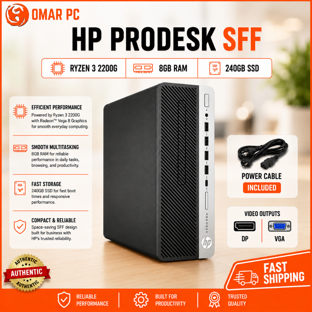 HP PRODESK SFF I5-9500 | I5-6500 | RYZEN 3 2200G | 8GB RAM DDR4