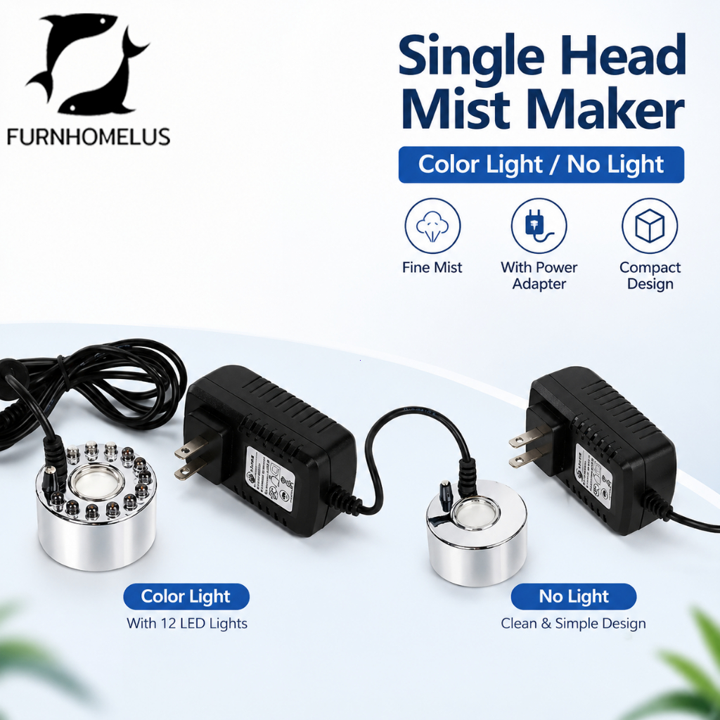 Single Head Mist Maker Fogger with 12 LED Lights/No Light Ultrasonic ...