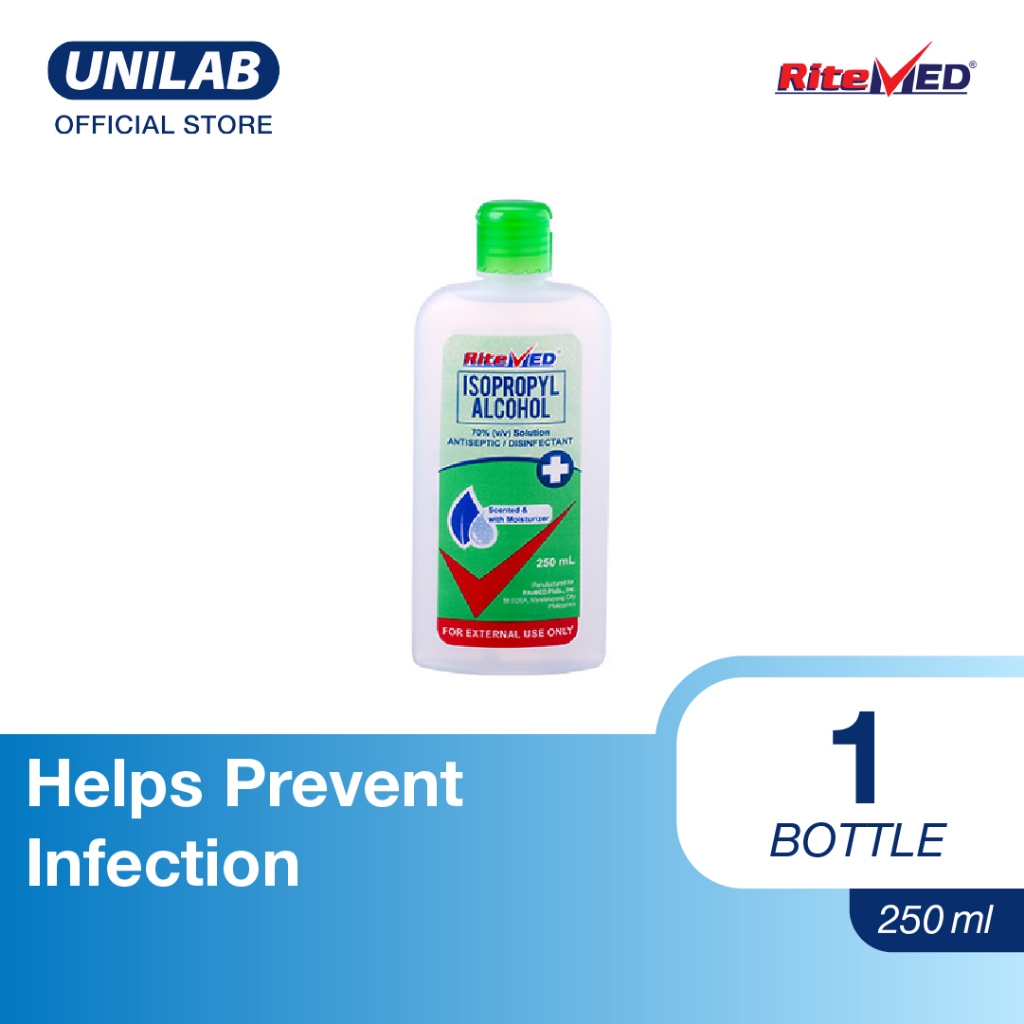 Unilab - RiteMED Isopropyl Alcohol 70% Solution 250mL Bottle | Shopee ...
