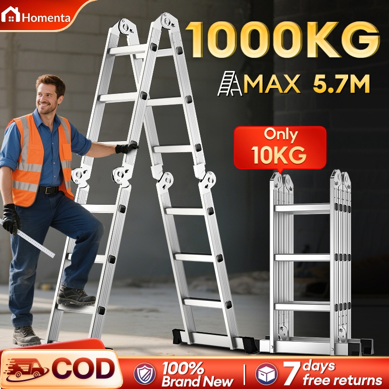 Ladder Foldable Aluminum Heavy Duty Thickened Multipurpose Adjustable ...