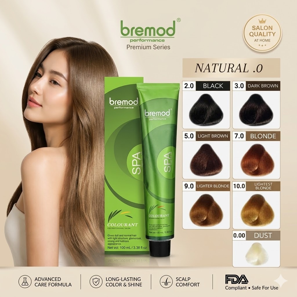Bremod Hair Color Dye Milk Tea Ash 8.17 Basic 100 ml. (Black, Medium ...