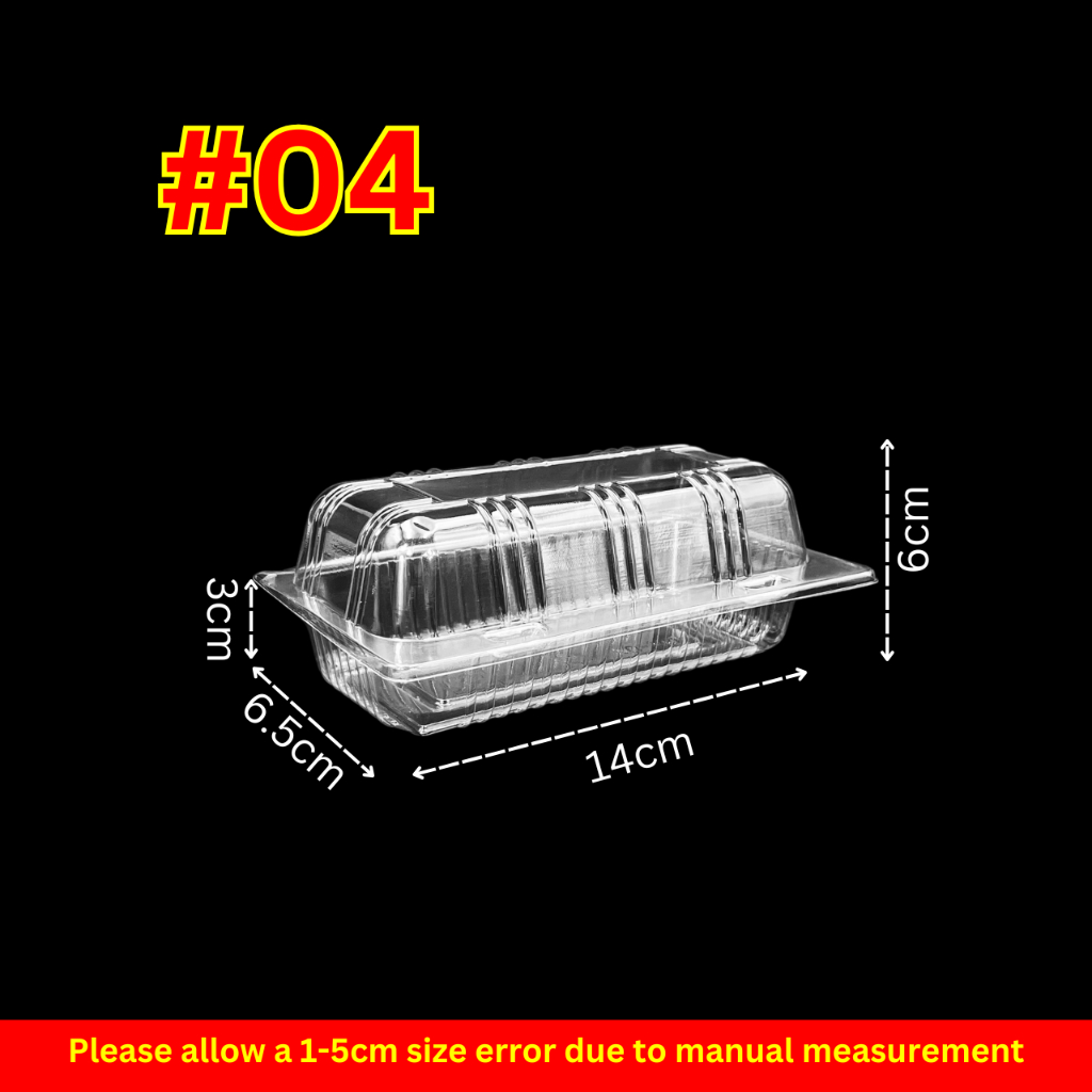 10PCS Clear Plastic Clamshell Disposable Food Container Pastry Cake ...