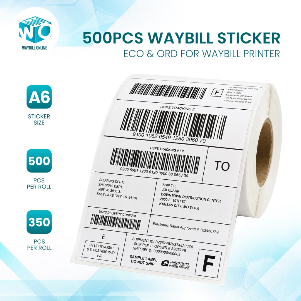 Waybill Sticker ROLL A6 Size TRIPLE PROOF 100x150mm Thermal Label Print ...