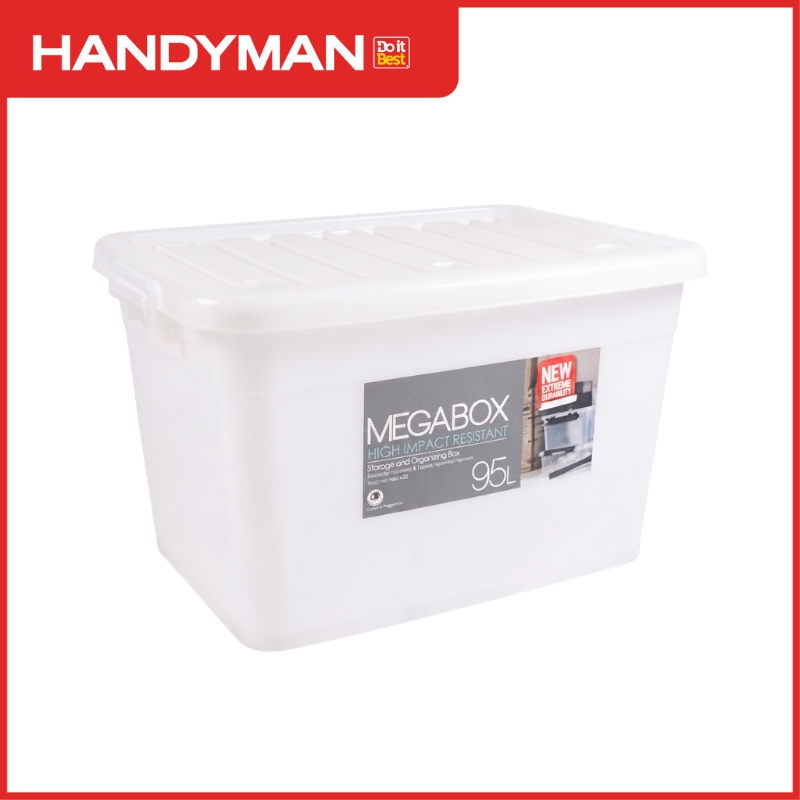 Megabox Storage Box 95L Clear MG698 Stackable Plastic Storage Bin with ...