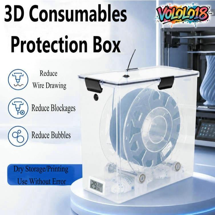 COD-3D Printing Filament Sealed Dry Box Spool Bracket Humidity Display ...