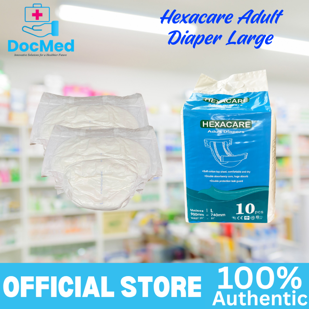 HEXACARE ADULT DIAPER LARGE 10 PCS PER PACK TAPE TYPE | Shopee Philippines