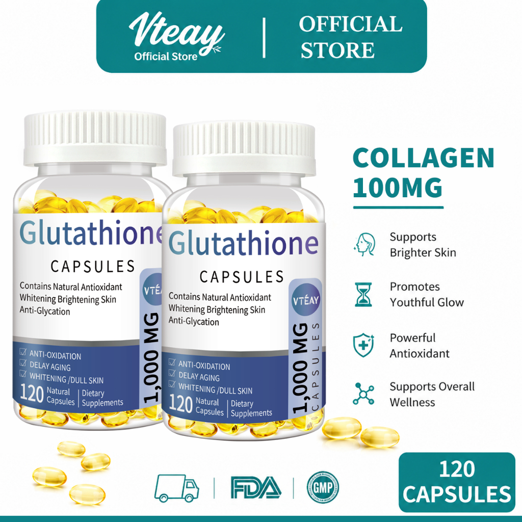 most effective glutathione capsule 2022 philippines VTEAY Capsules with Collagen Vitamin C/ Vitamin e Gluta Antioxidant and Anti-Aging Glutathione injection - Viva Lightening Tube Count:90