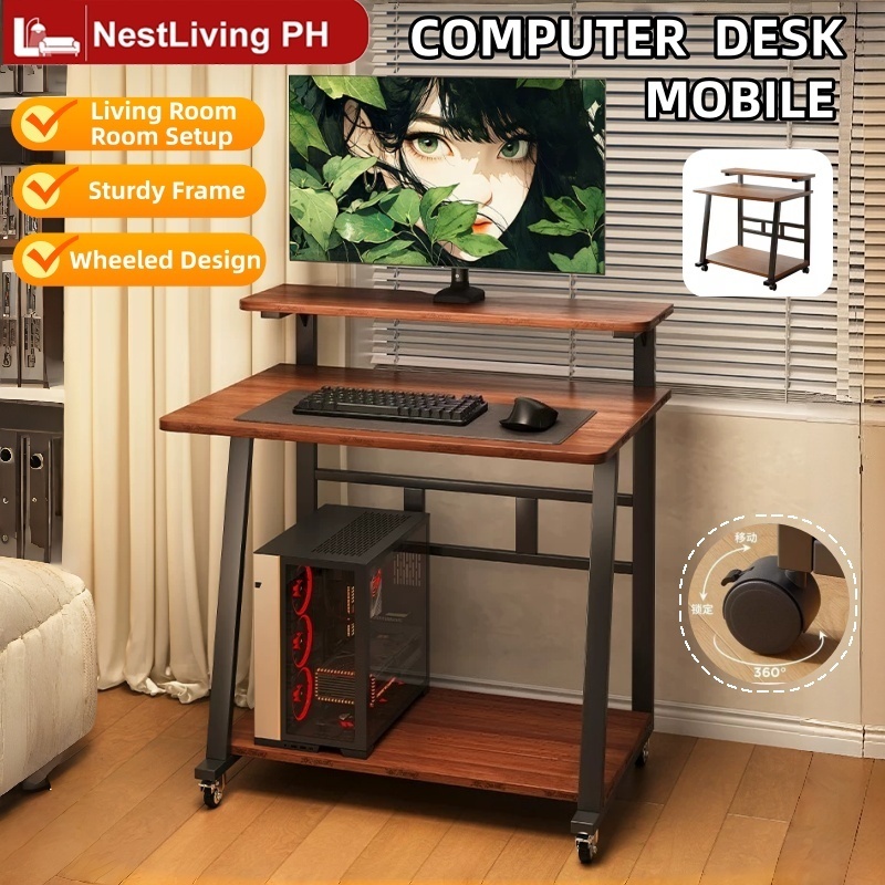 Advanced home computer desk desktop Movable Office Study Table Simple ...