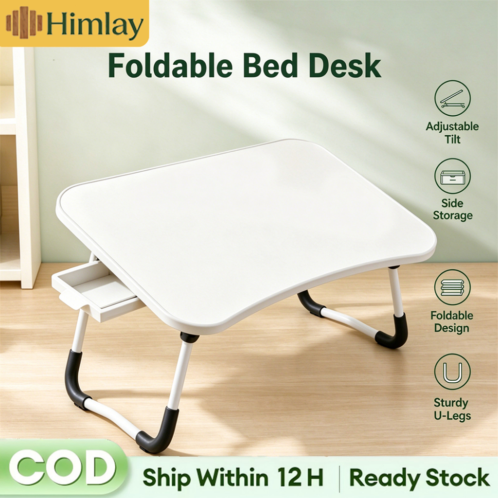 COD Study Table Laptop Foldable Table Folding Mini Bed Table Desk ...