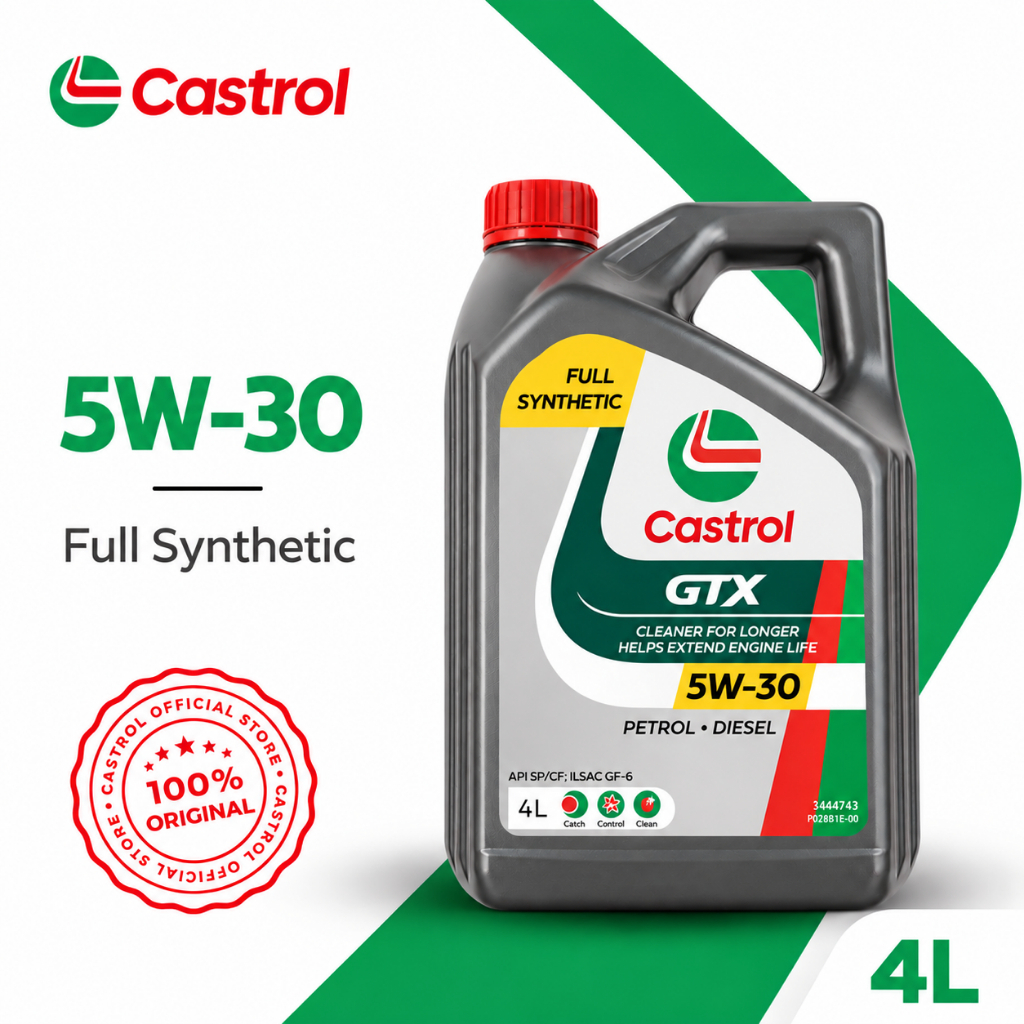 Castrol GTX 5W-30 Full Synthetic Motor Oil 4L | API SP | Gasoline ...