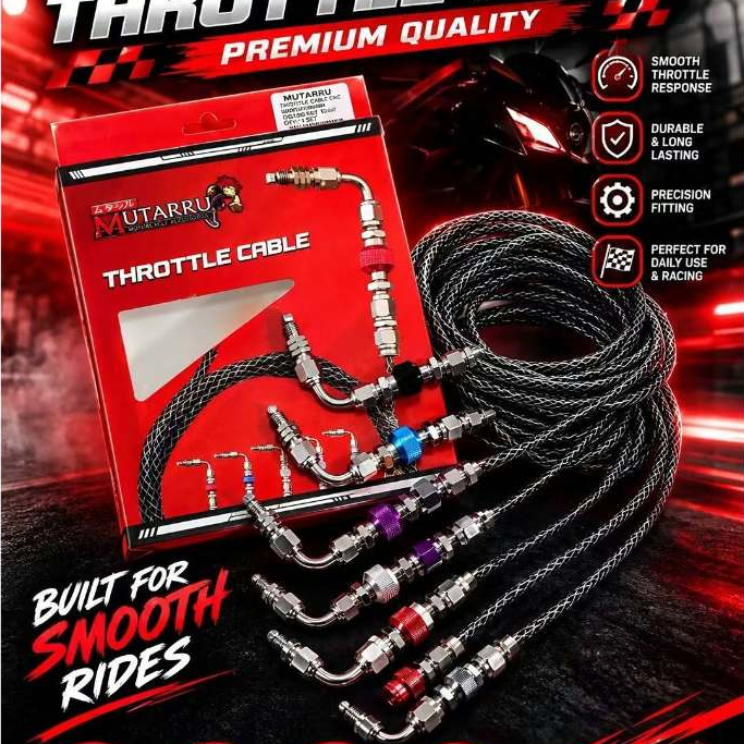 MUTARRU CNC FITTINGS THROTTLE CABLE NMAX / AEROX / RAIDER / CLICK / MIO ...
