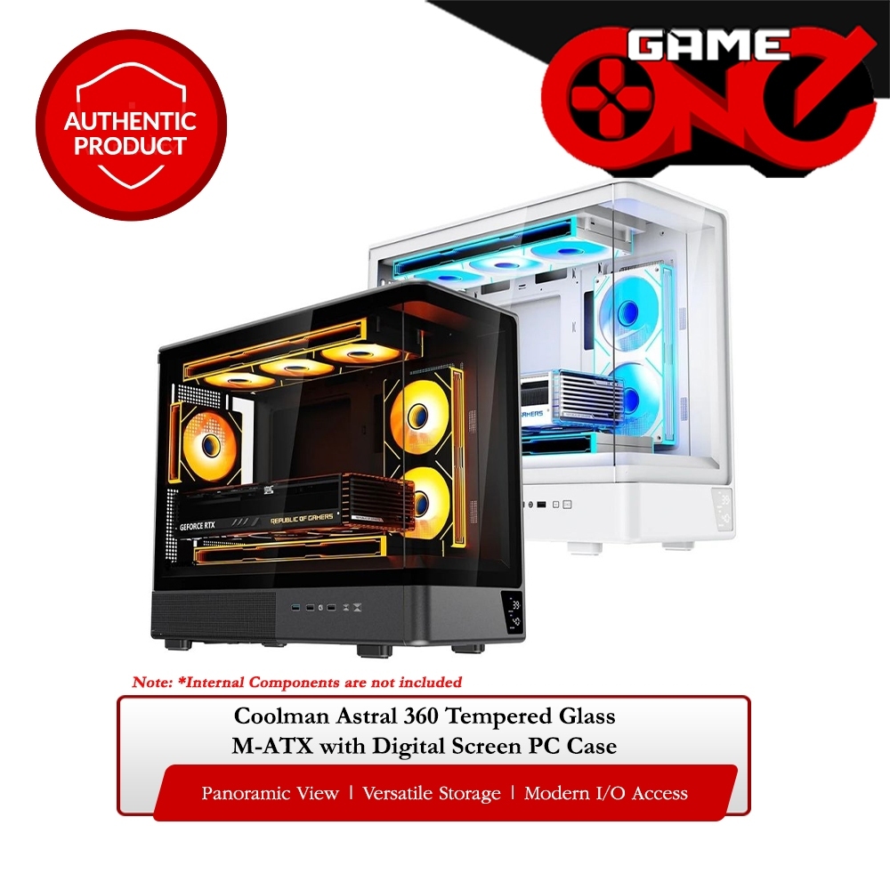Coolman Astral 360 Tempered Glass M-ATX with Digital Screen PC Case ...