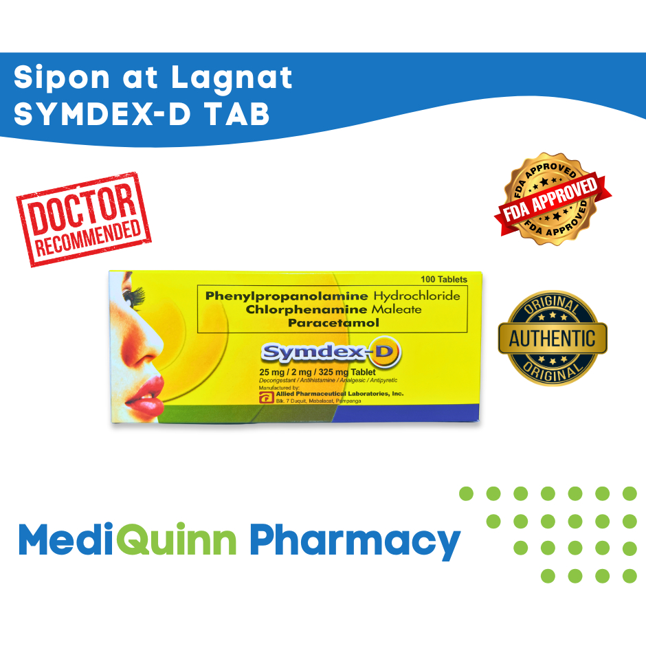 Symdex D Tablet for Sipon Lagnat Cold Relief 100% AUTHENTIC FDA ...
