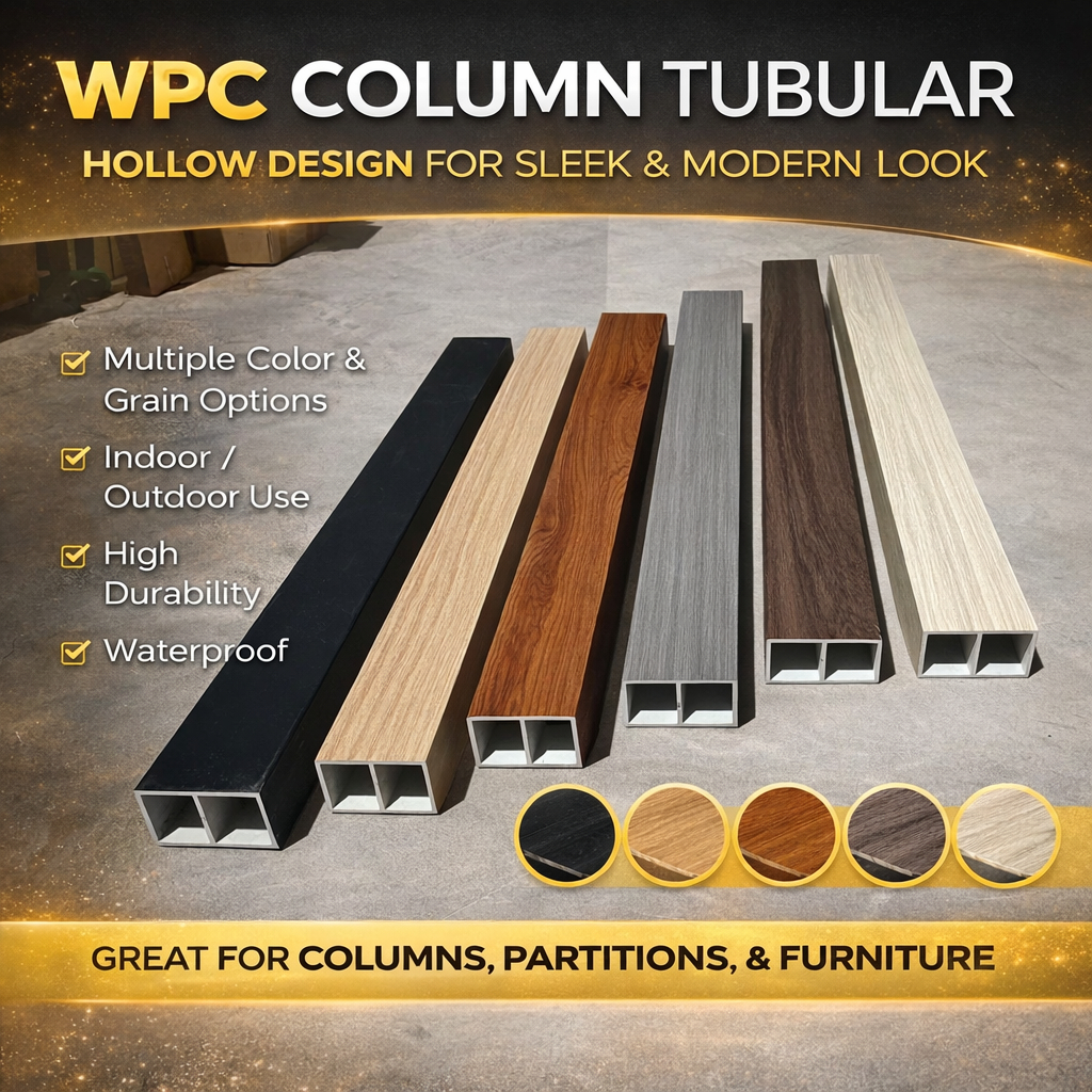 WPC Indoor Partition Column Tube Partition DIY WPC Timber Tubular ...