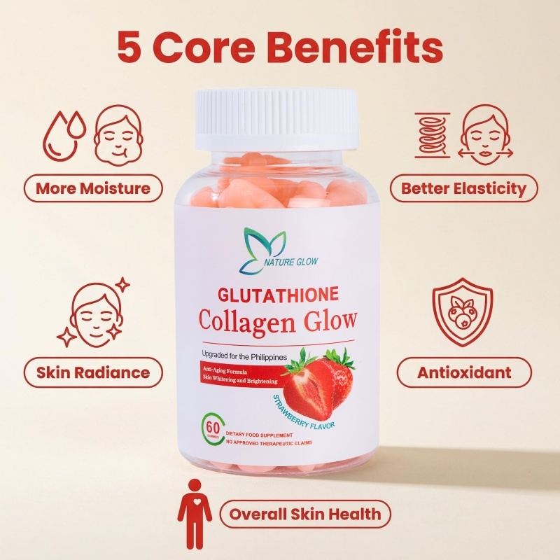 maximum glutathione intake per day NATURE GLOW Glutathione Collagen Glow Glutathione Capsule Anti-Aging  Whitening Skin Collagen Gummies