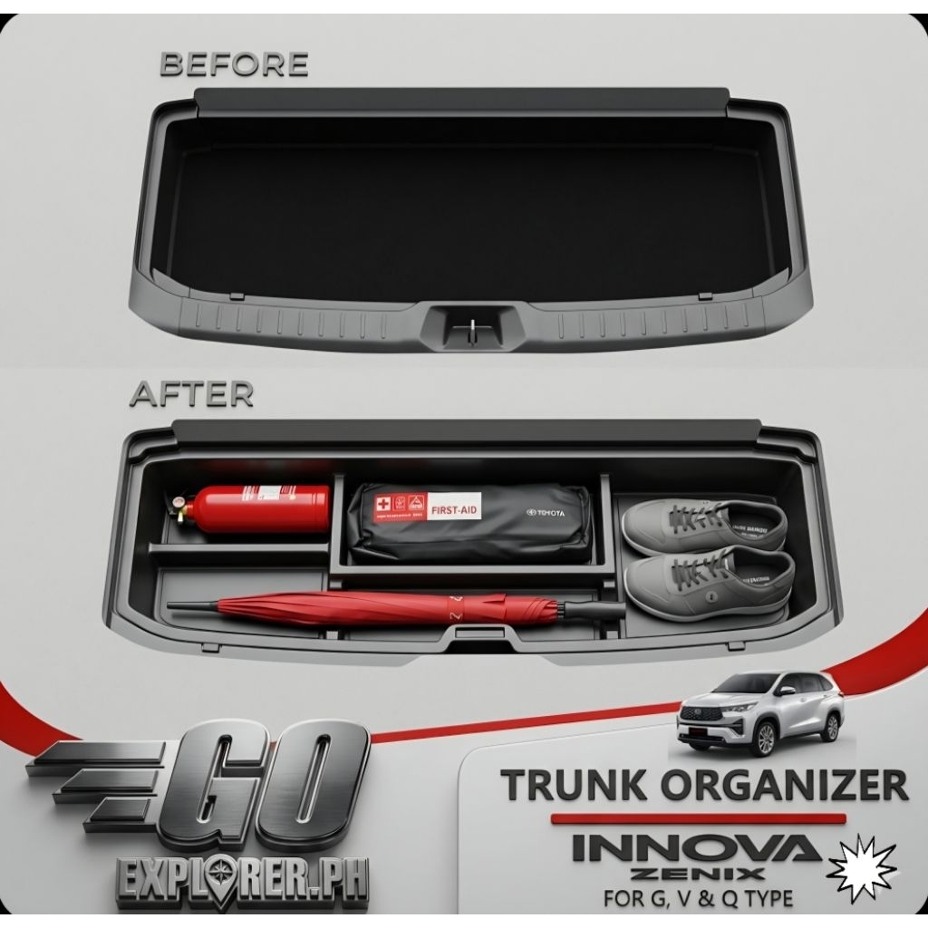 TOYOTA INNOVA ZENIX REAR TRUNK ORGANIZER BOX/ ORGANIZER REAR BOX TOYOTA ...