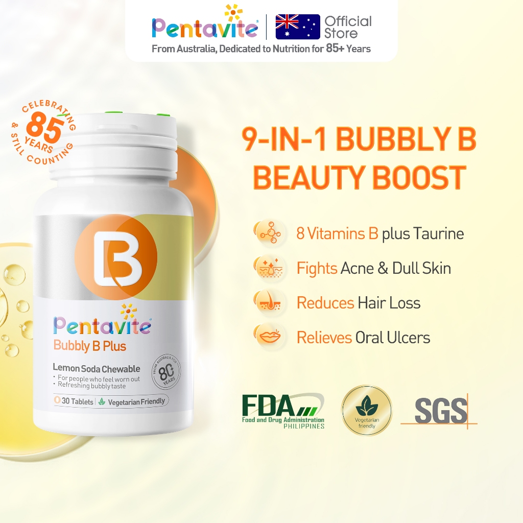 Pentavite Bubble Orange Vitamin B-Complex Bs Taurin for Energy Boost ...